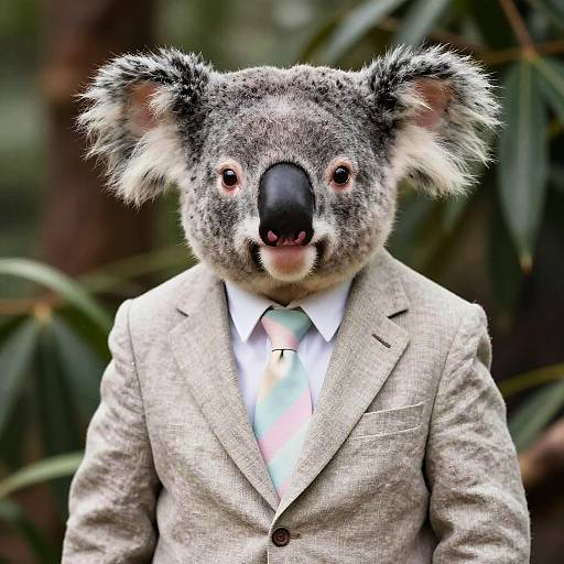 Anthropomorphic Koala Politician Portrait
