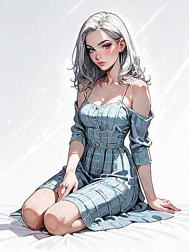 Stylish Woman in Minimalist Slip Dress