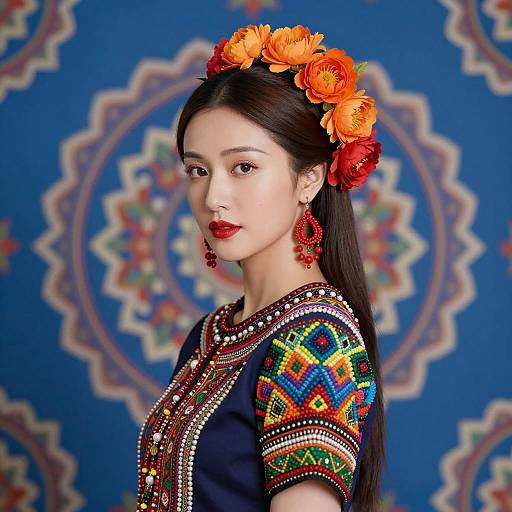 Vibrant Portrait of a Traditional Woman