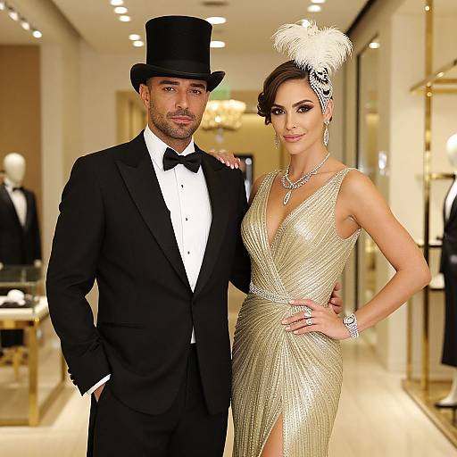 Elegant Couple in Luxury Boutique