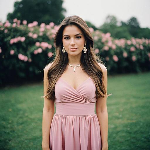 Woman in Pink Midi Dress Outdoors