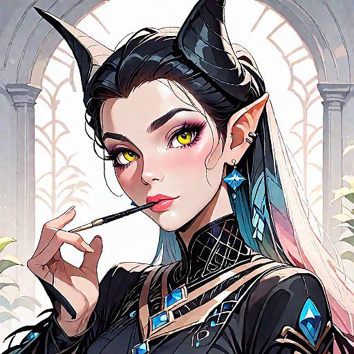 Pastel Goth K-Pop Idol on Gargoyle