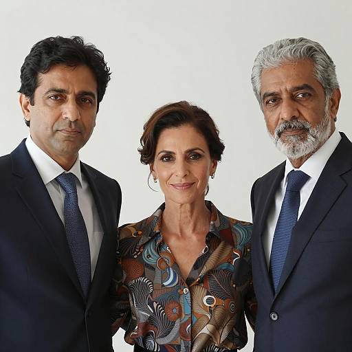 Three Professionals in Elegant Attire