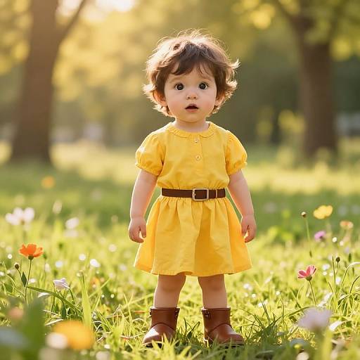 Curious Boy in Sunny Meadow