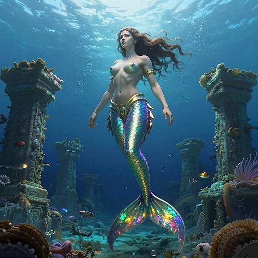 Mystical Female Triton Ocean Guardian