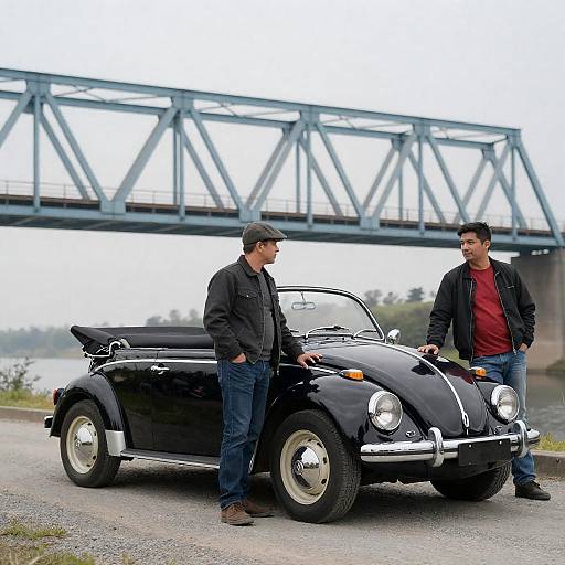 Vintage Beetle and Stylish Men