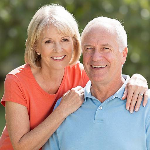 Smiling Older Couple in Nature