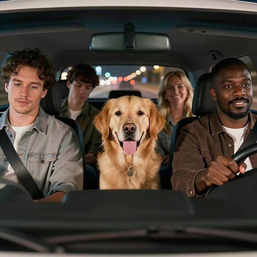 Nighttime Car Adventure with Friends