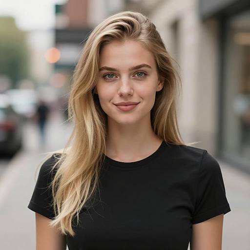 Blonde Woman Smiling Outdoors