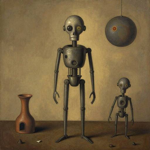 Surreal Mechanical Character in Warm Tones