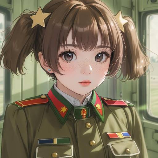 Illustration of Alisa (girls und panzer), girls und panzer in the style of Maccha (mochancc)