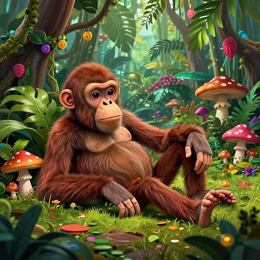 Psychedelic Bored Ape in Jungle