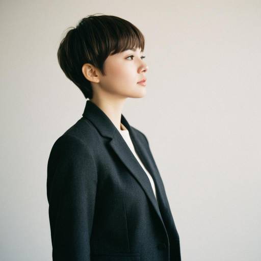 Young Woman with Pixie Cut in Tailored Blazer