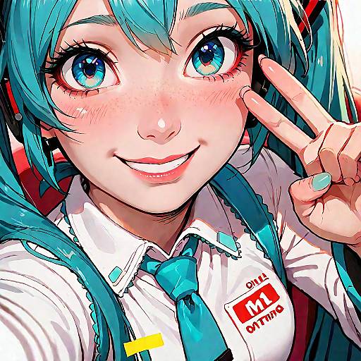 Adorable Hatsune Miku Selfie Closeup