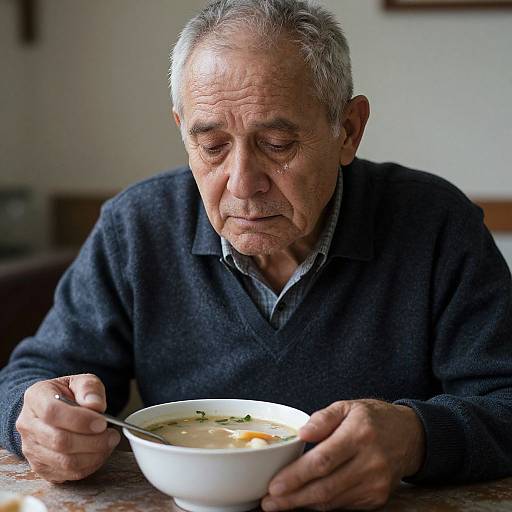 Elderly Man Mourning Lost Vegetable