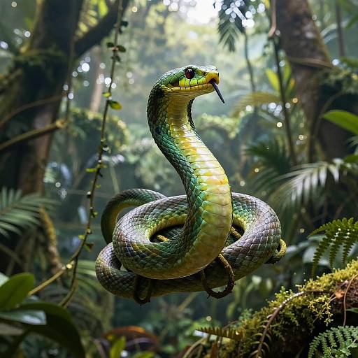 Emerald Serpent in Enchanted Rainforest