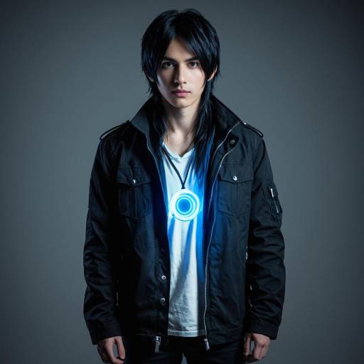 Cosplayer with Glowing Blue Pendant