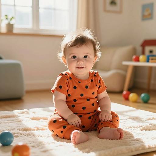 Cozy Baby in Sunny Playroom