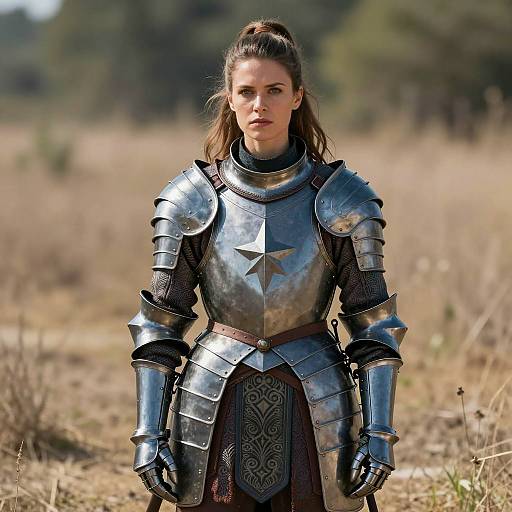 Cinematic Female Warrior in Medieval Armor