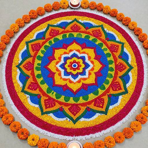 Vibrant Circular Rangoli Festival Art