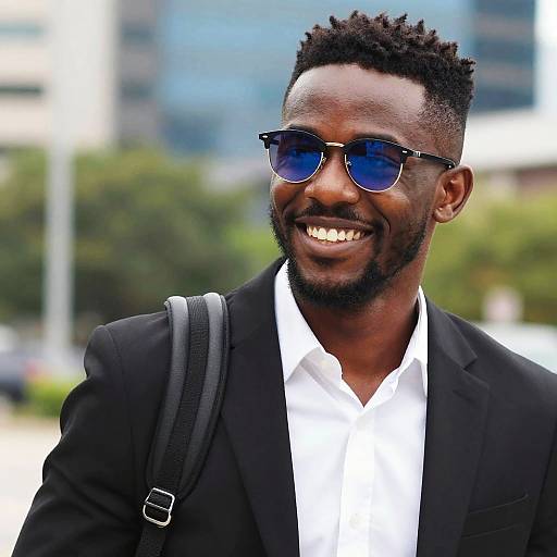 Smiling Black Man in Stylish Outfit