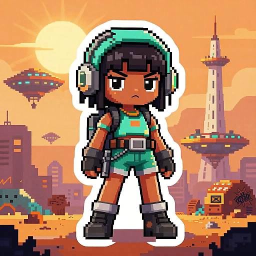 Post-Apocalyptic Pixel Art Girl