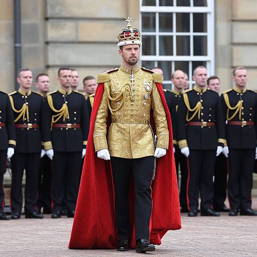 Regal Man in Ornate Military Uniform