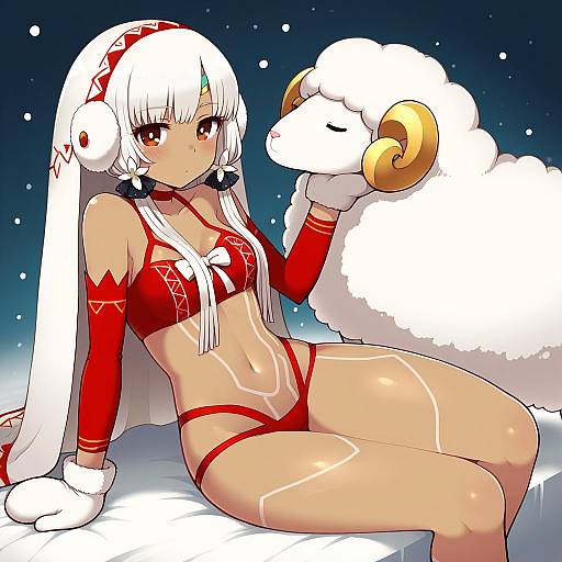 Illustration of Altera the santa (fate), fate (series) in the style of Simoyuki