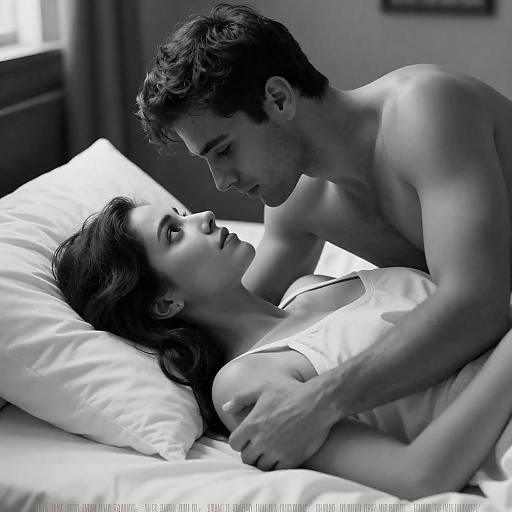 Intimate Black-and-White Couple Photograph