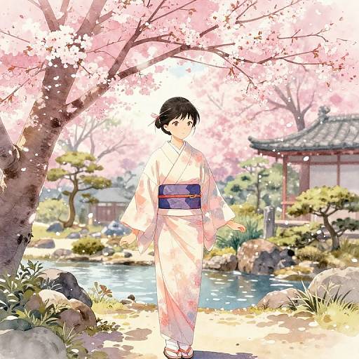 Ootani in Serene Cherry Blossom Garden