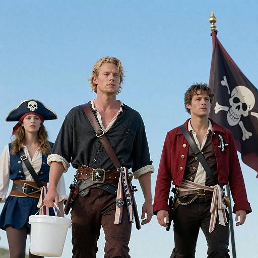 Pirate Costume Group Under Bright Sky