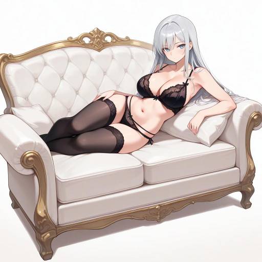 Mystical Maiden Reclining on Sofa Mystical Maiden Reclining on Sofa