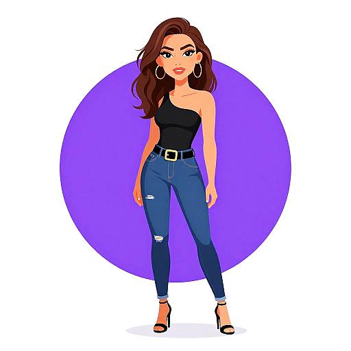 Chic Woman in Casual Black Outfit