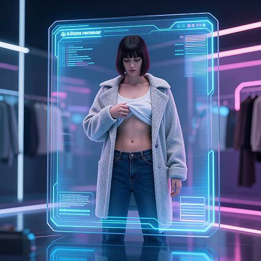 AI Clothes Remover Holographic Display