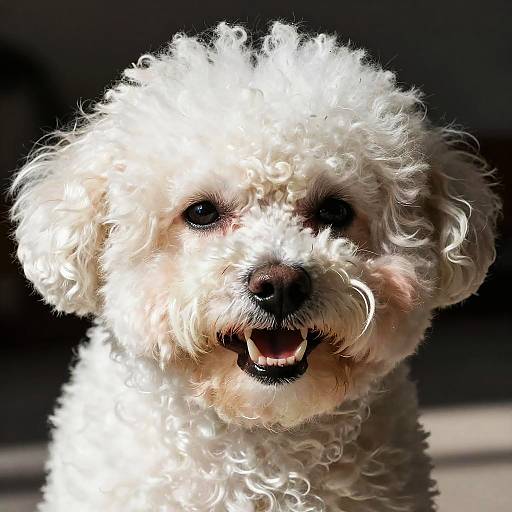 Angry Bichon Frise Close-Up Portrait