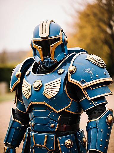 Lifestyle costume photo of Adeptus astartes. Cosplay clothes