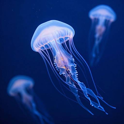 Luminous Jellyfish in Underwater Forest