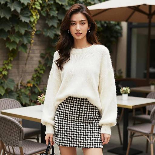 Casual Chic Woman in Ivy Courtyard