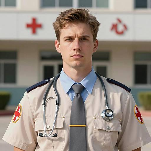 Young Male Paramedic in Uniform