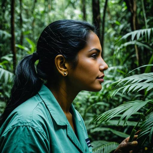 Female Botanist in Tropical Forest