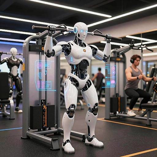 Futuristic AI Bodybuilding Gym Interior