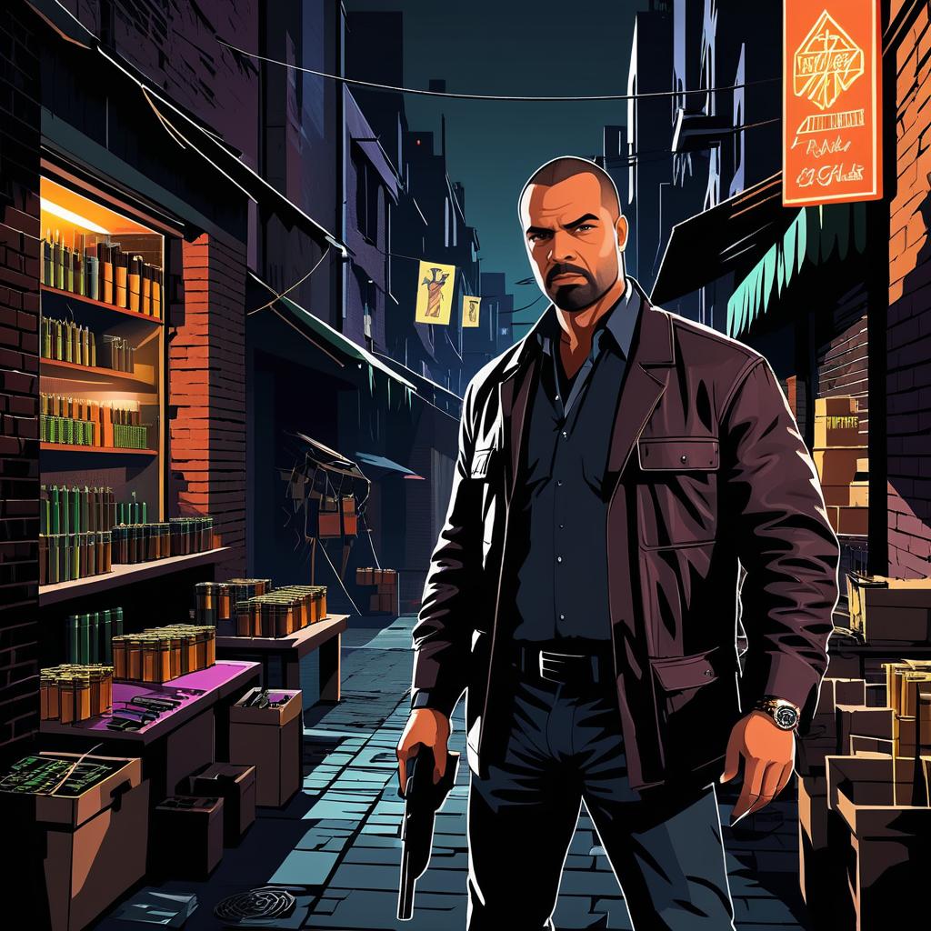 Urban Weapons Dealer in Dark Alley