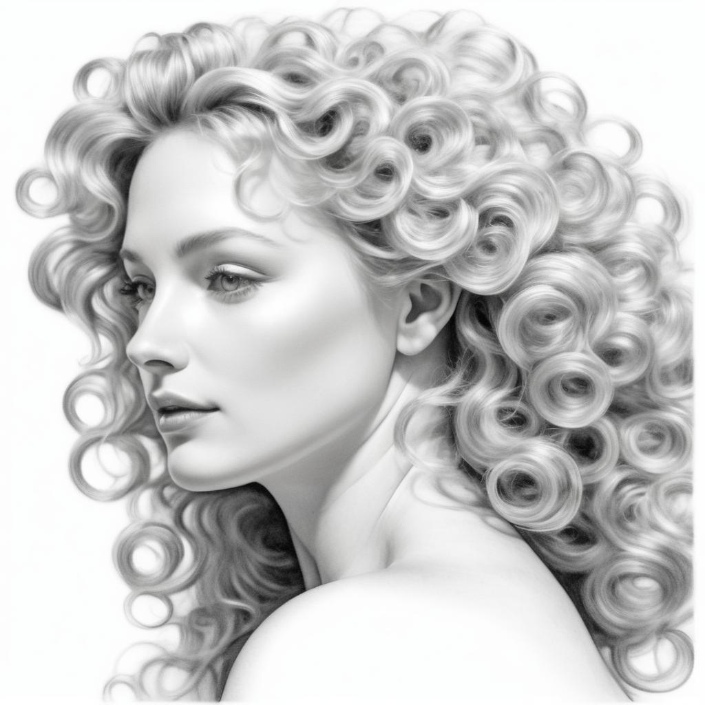 Elegant Black and White Pencil Portrait