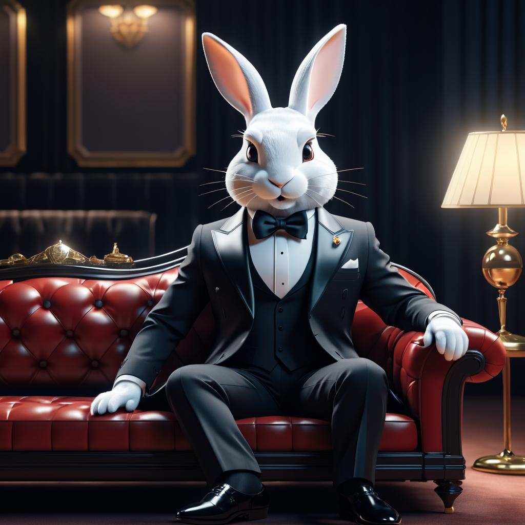 Dapper Rabbit Executive in a Chic Setting