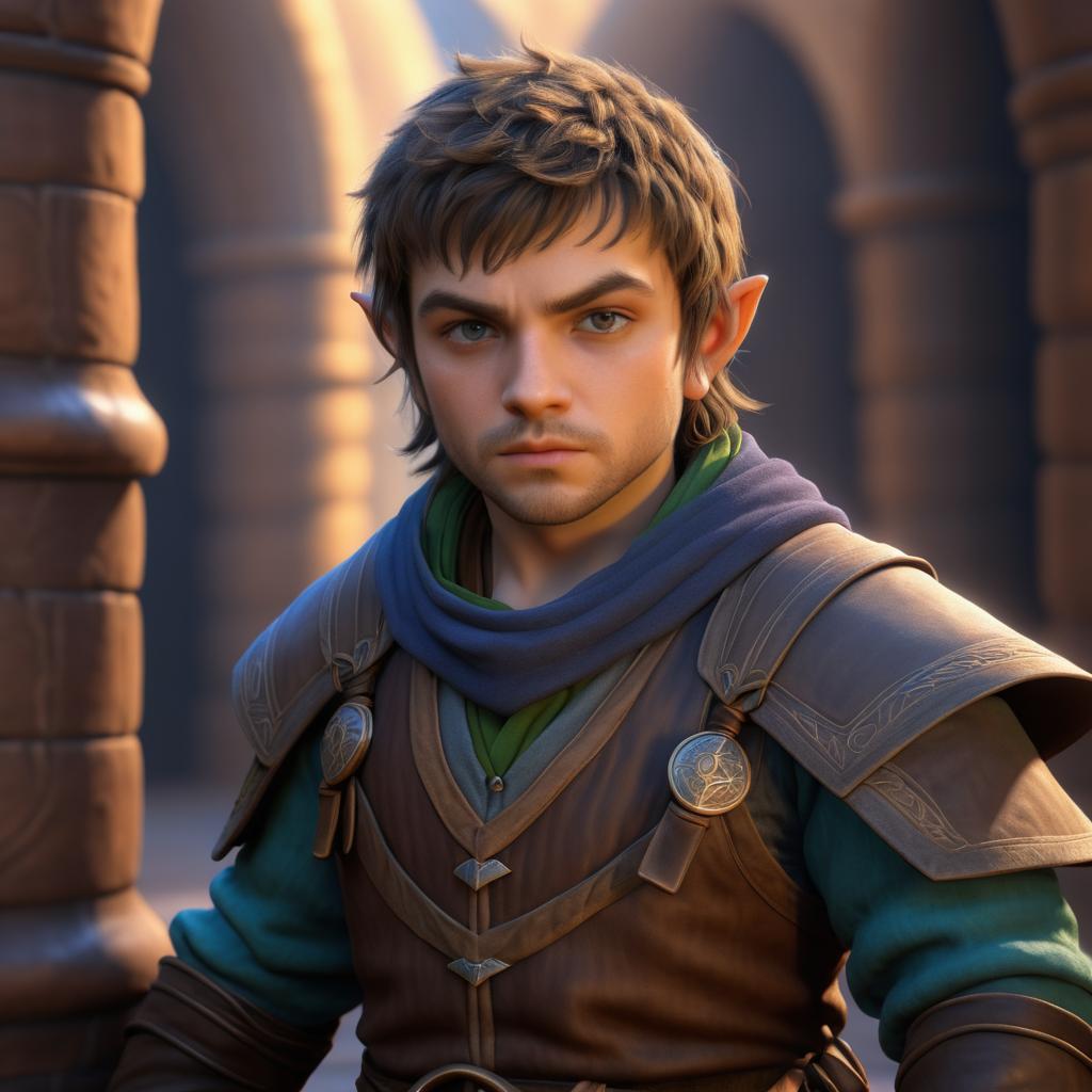 Hyperrealistic Male Halfling Rogue Artwork