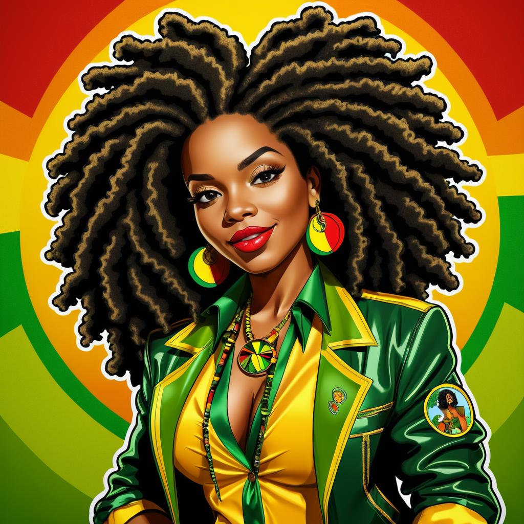 Charismatic Rastafarian Pin-Up Art