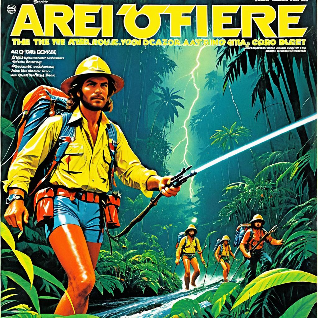 1970s Adventure Magazine Jungle Explorer Cover