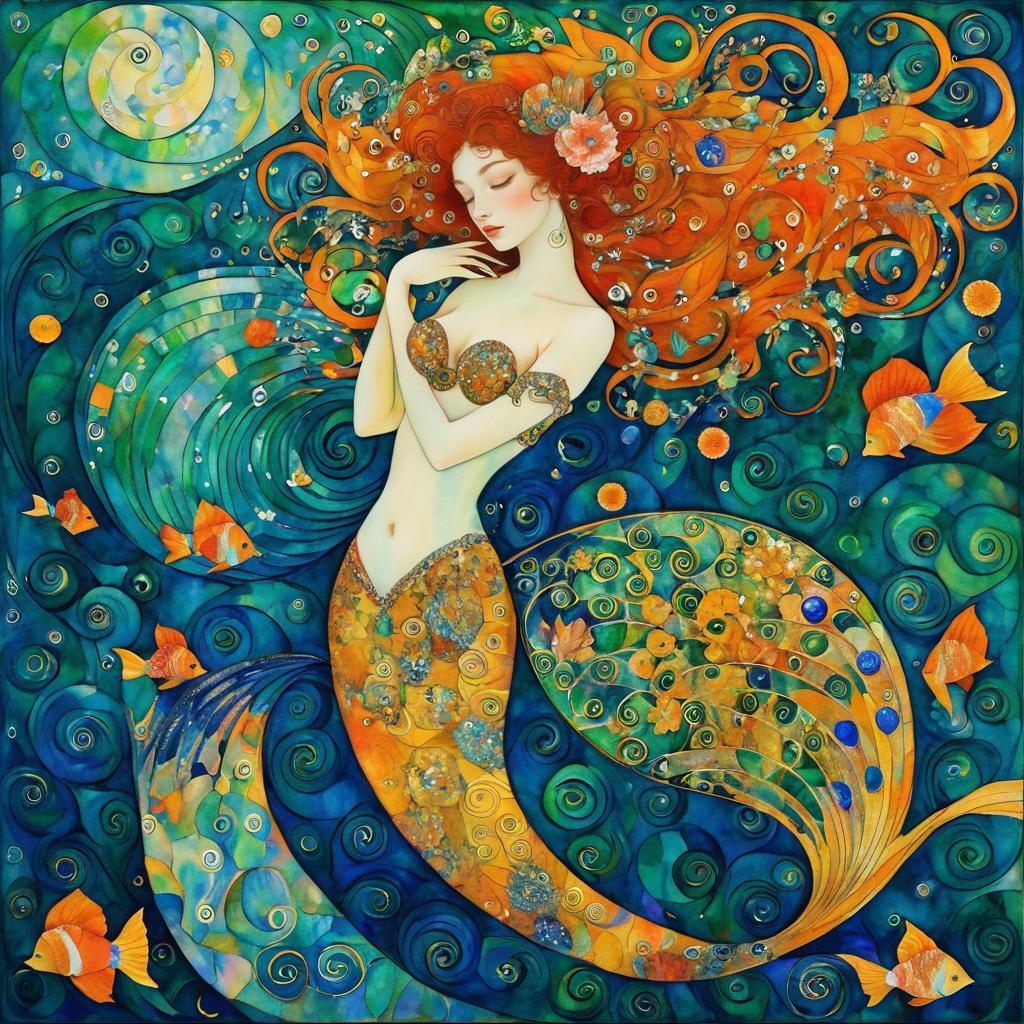 Vibrant Neo-Impressionist Mermaid Artwork