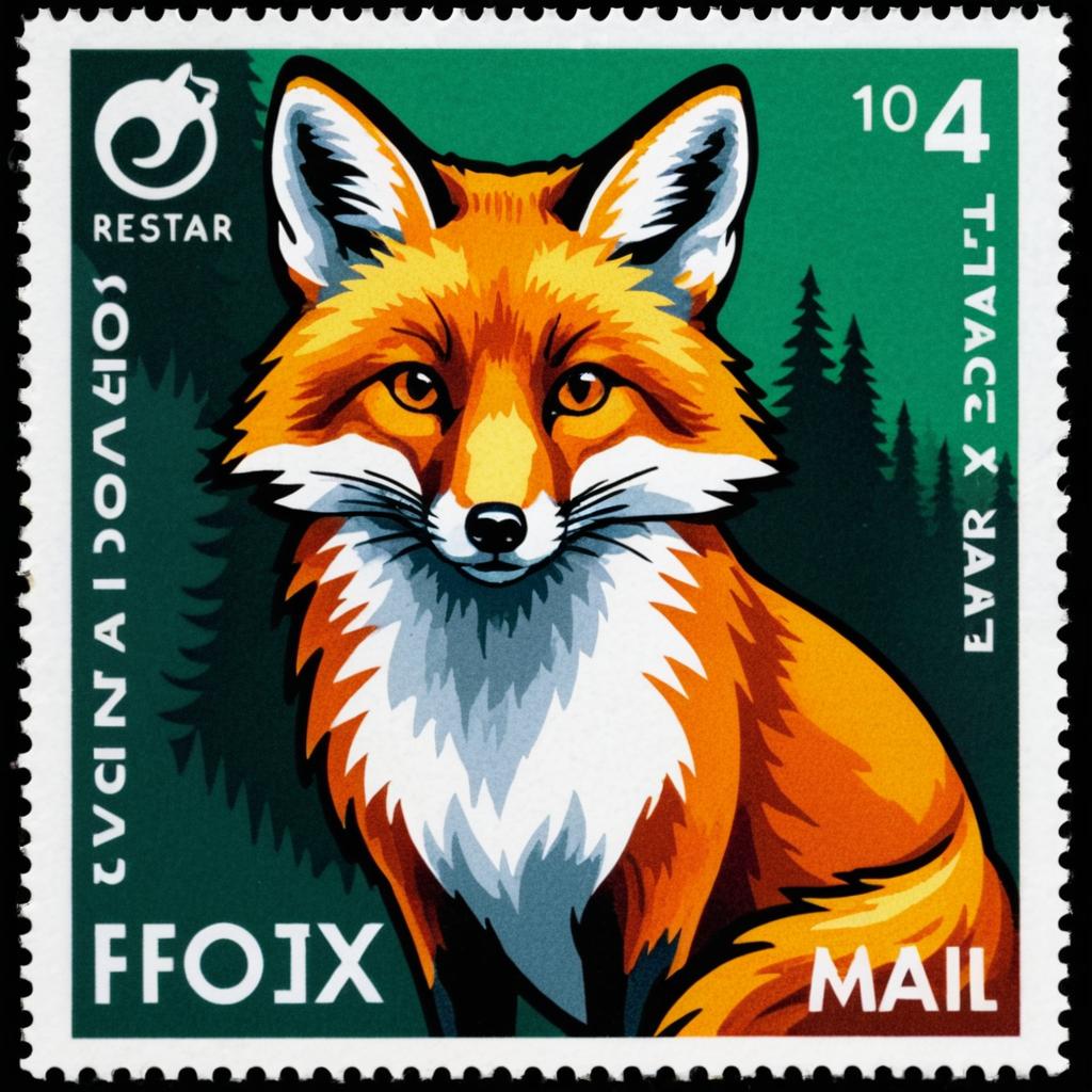 Puzzled Fox on Wild Tracker Stamp