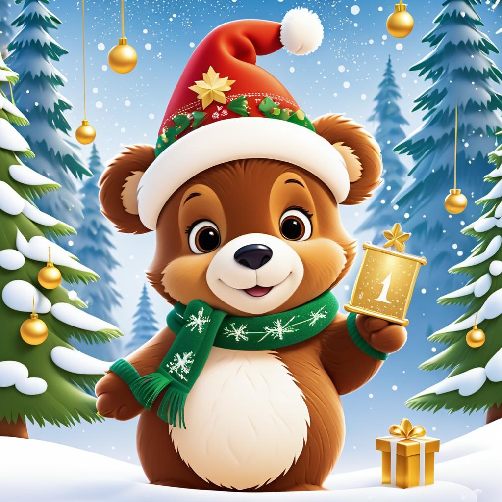 Charming Bear New Year's Card Design